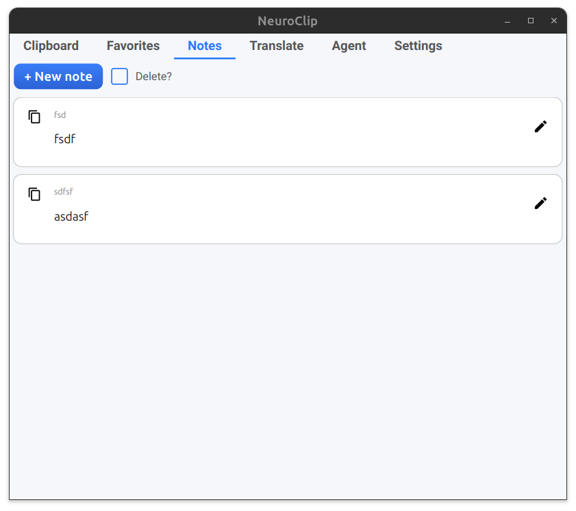 ClipLM Notes Interface